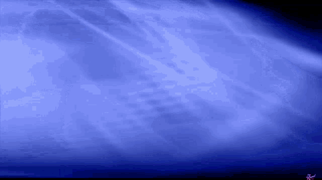 a blue background with a purple letter r on the bottom right corner