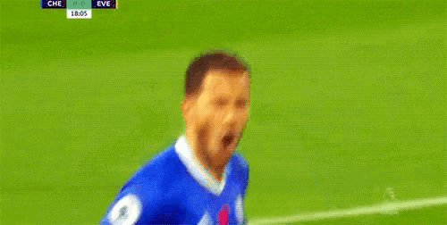 a soccer player in a blue jersey is standing on a soccer field .