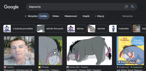 a screenshot of a google search for klopouchy