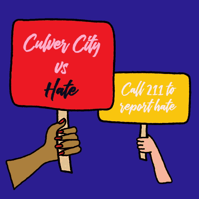 a sign that says culver city vs hate on it
