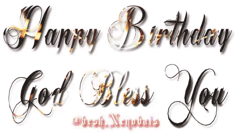 a greeting card that says happy birthday god bless you on a white background