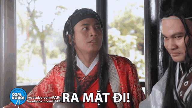 a man in a costume says ra mat di on the screen