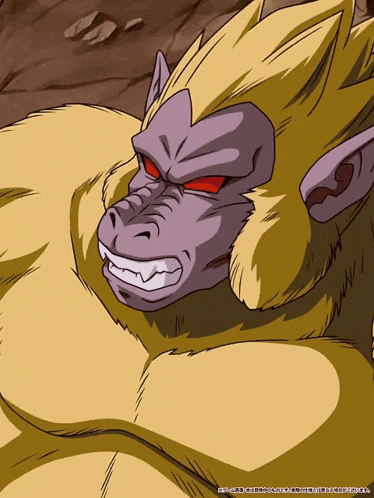 a cartoon drawing of a gorilla with chinese writing on the bottom right