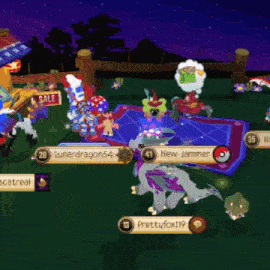 a group of cartoon characters are playing a game and one of them is called lunadragon54