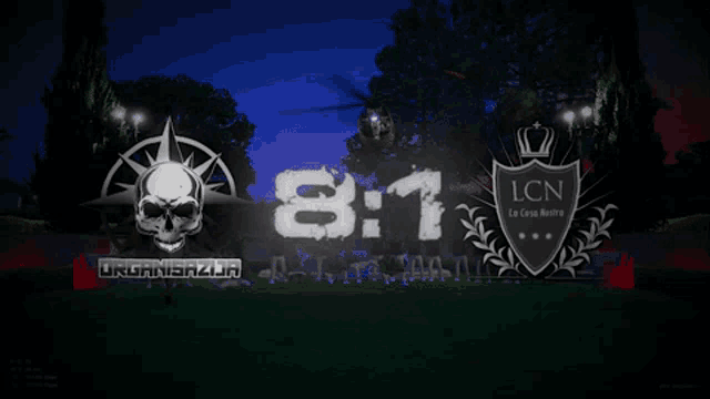 a helicopter is flying over a sign that says lcn