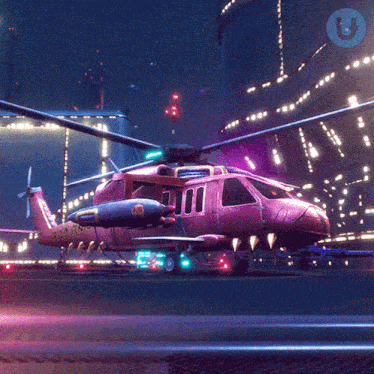 a helicopter with the letters t on the bottom right