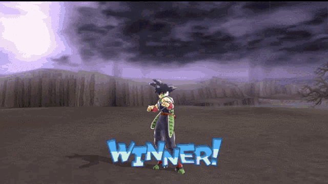 a video game screen displays a character and the words " winner "