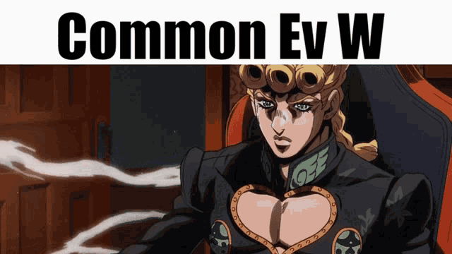 a picture of a cartoon character with the words " common ev w " above it