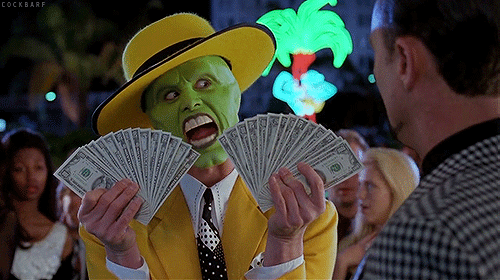Casually Drops How Much Money He Makes. GIF - The Mask Jim Carrey Money GIFs