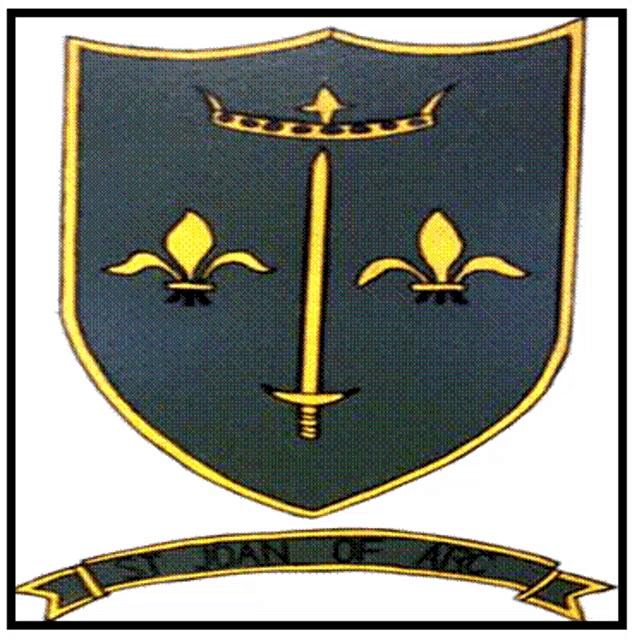 a shield with a sword and fleur de lis on it
