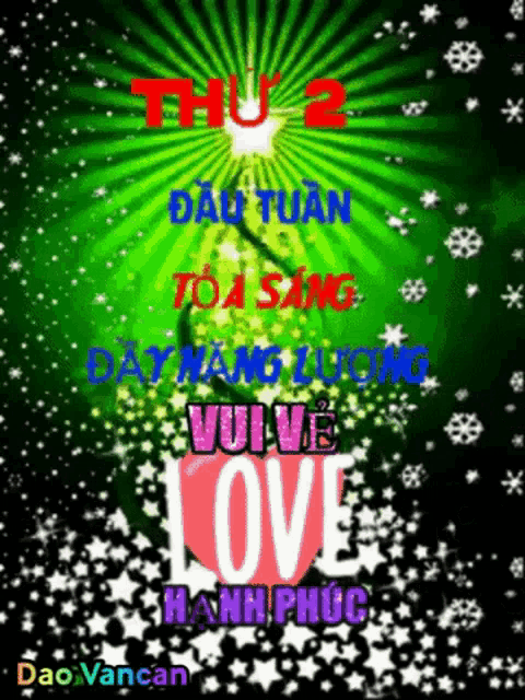 a green background with stars and the word love in the middle