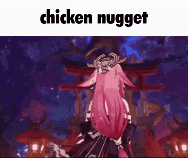 Yae Miko Chicken Nugget GIF - Yae Miko Chicken Nugget Trinity GIFs