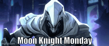 a picture of a superhero with the words moon knight monday on it
