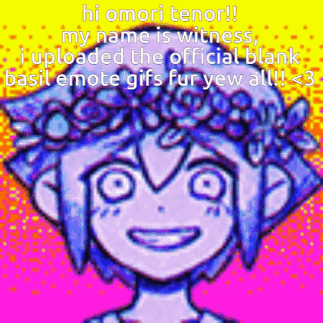 a cartoon character with a flower crown on his head
