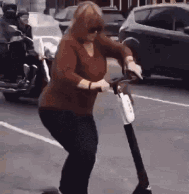 Lady Pushing GIF - Lady Pushing Riding GIFs