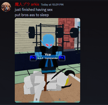 a screenshot of a video game that says " arkis today at 10:29 pm just finished having sex "