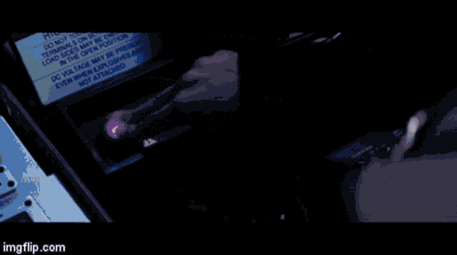 a woman is holding a gun in a dark room in a pixel art style .