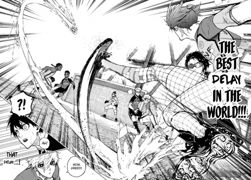 a black and white drawing of a soccer player with the words the best delay in the world
