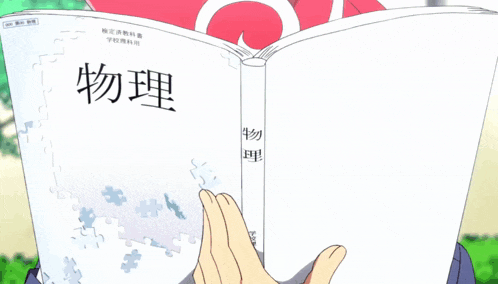 a person with red hair is reading a book with chinese writing