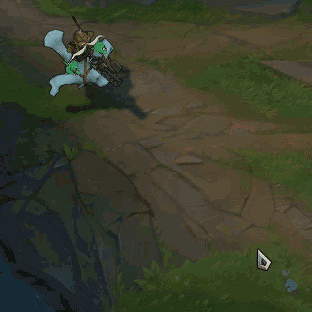a cartoon character is flying through the air with a sword