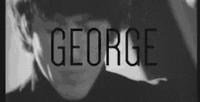 a black and white photo of a man with the name george on the bottom right