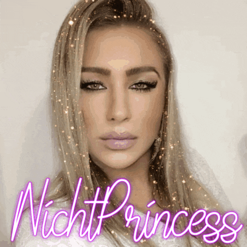 a picture of a woman with the words night princess written above her