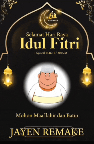 a greeting card that says selamat hari raya idul fitri on it