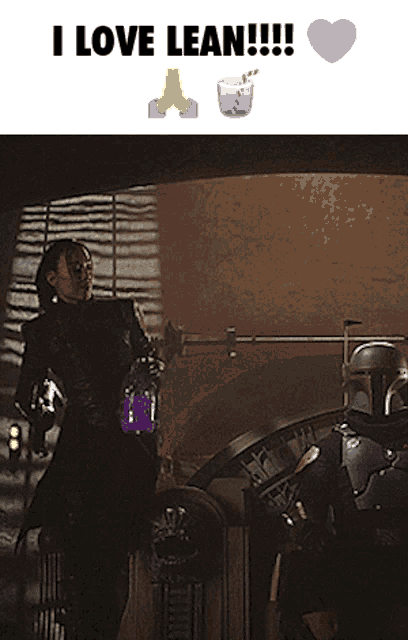 a poster that says i love lean with a purple heart