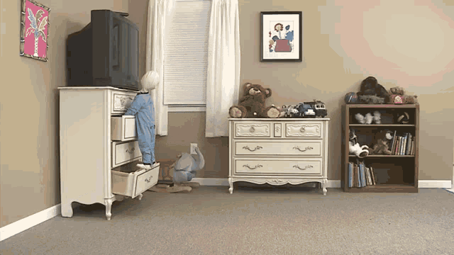 Teat Dummy Kid Crushed With Dresser GIF