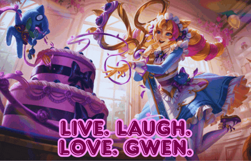 a picture of gwen with the words live laugh love gwen on it