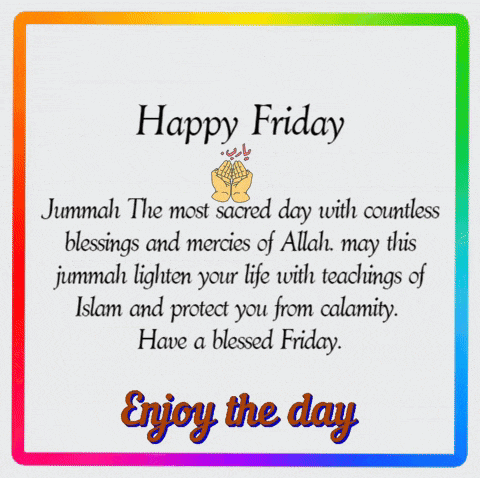 a happy friday greeting card with a colorful border
