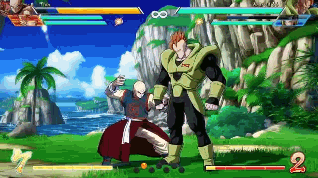a screenshot of a video game where a character is fighting another character .