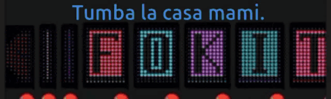 tumba la casa mami is displayed on a display