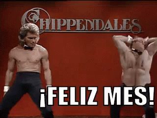 Patrick Swayze Y Chris Farley Desean Un Feliz Mes GIF - Feliz Mes Buenos Deseos Baile Erotico GIFs