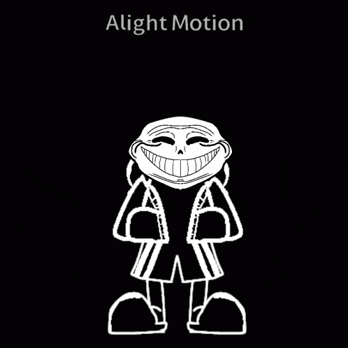 a drawing of a troll sans with a big smile on his face