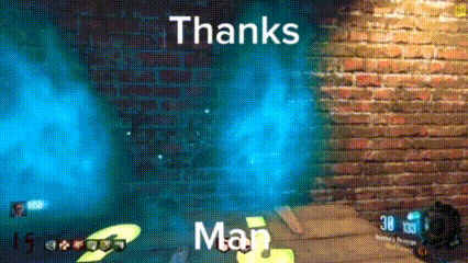 a screenshot of a video game with the words thanks man written on it .