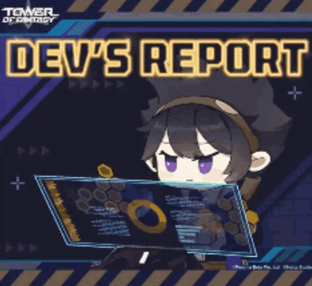 tower of fantasy dev 's report with a cartoon character