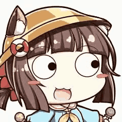 a cartoon of a girl wearing a cat hat and holding a microphone .
