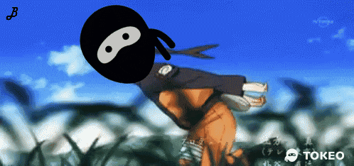 a cartoon of a ninja holding a pair of scissors with a tokeo logo in the corner