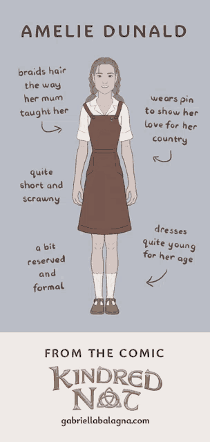 a drawing of amelie dunald from the comic kindred no