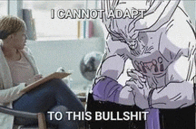 a woman is sitting in a chair with a clipboard and a cartoon character .
