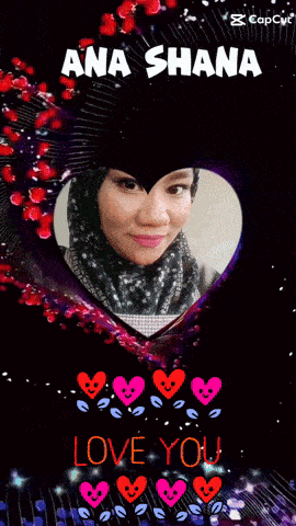 a picture of ana shana is surrounded by hearts and the words love you