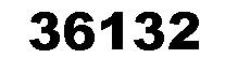 the number 36132 is shown in black letters on a white background