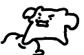 a black and white drawing of a cartoon character with a funny face .
