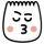a cartoon drawing of a person 's face with a smiley face and the number 3 written on it .