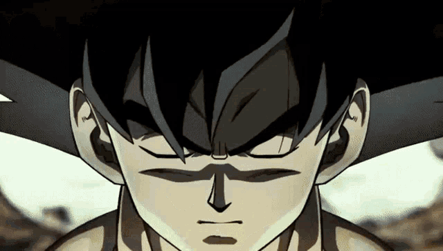 a close up of a cartoon character 's face with a serious look on his face