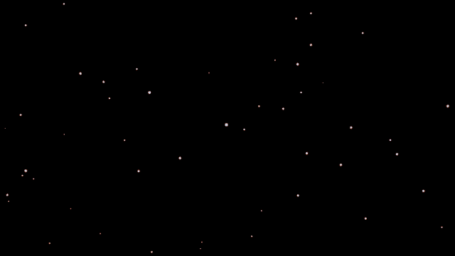 an orange among us character is flying through a black space surrounded by stars .