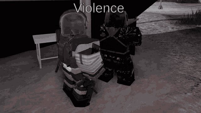 a screenshot of a video game with the word violence on the top