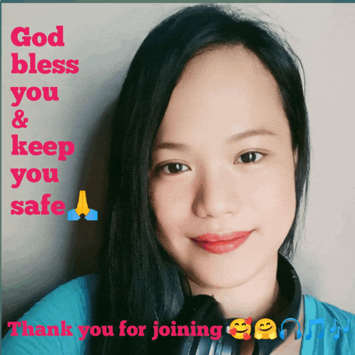 a picture of a woman with the words god bless you and keep you safe on it