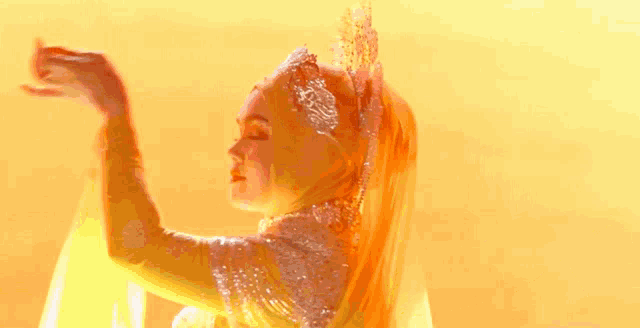 a woman in a costume is dancing on a stage .